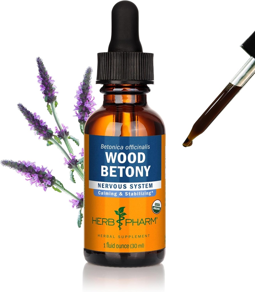 Herb Pharm Certified Organic Wood Betony Liquid Extract - 1 Ounce (DWOOD01)
