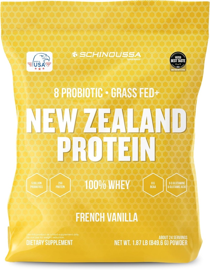 Probiotische Whey Protein Pulver | Gras-Fed | Vanille | 2 lb | Gut Gesundheit und Immununterstützung | 8 Probiotische Strains | Protein für Muskel-Recovery & Digestive Health