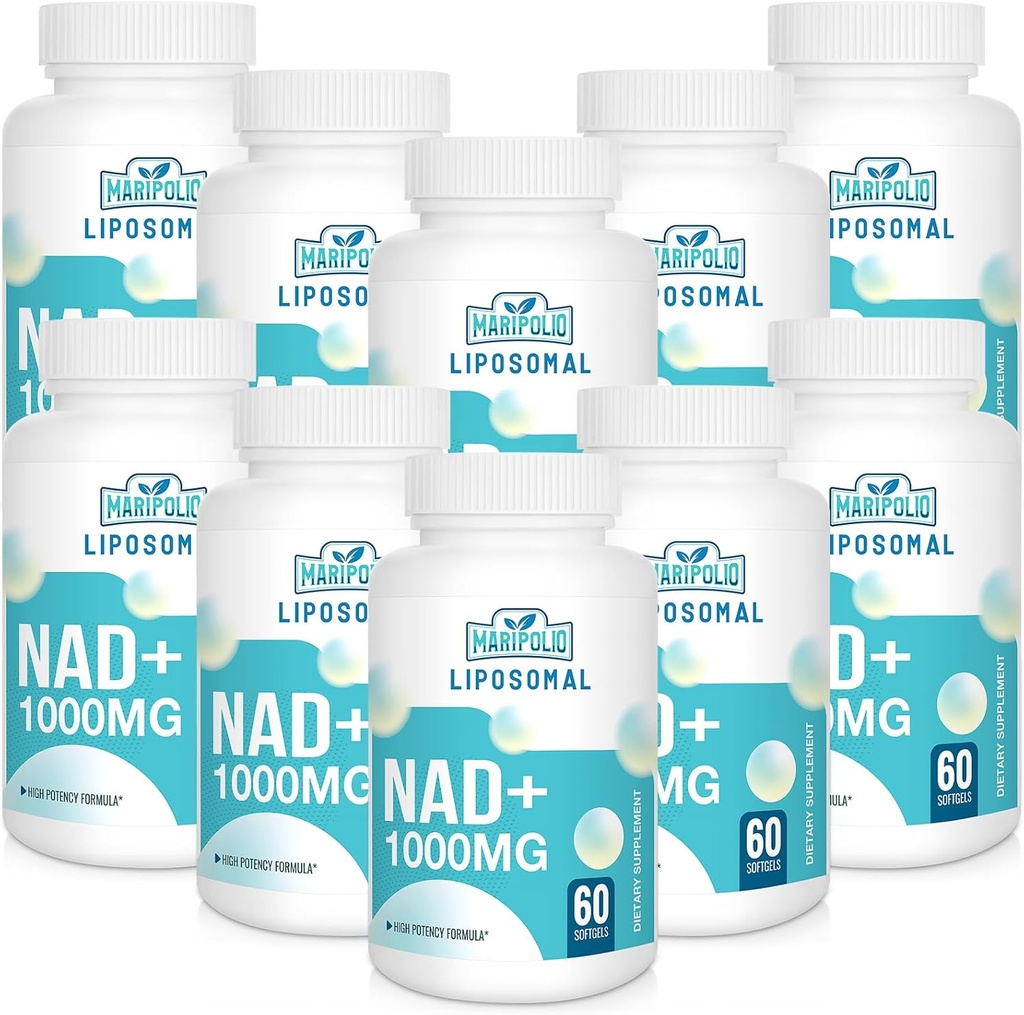 Liposomal NAD+ Ergänzung 1000 mg | Höchste NAD Pontecy | Max Absorption | Reine NAD Ergänzung | Energie und DNA Reparatur, Alterung Verteidigung, Gehirn Funktion | 600 Softgels