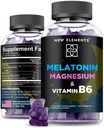 Neue Elemente Melatonin Gummi 10mg mit Magnesium Glycinat & Vitamin B6 | Schlaf-Unterstützung, Entspannung & Stress-Relief | Non-GMO, Gluten-Free | Great-Tasting | Natural Grape Flavor