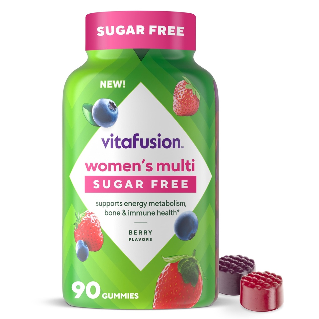 Vitafusion Women’s Sugar Free Daily Multivitamin Supplement, Keto Diet Friendly Adult Gummy Vitamin for Energy, Bone & Immune Support*, 90 Count