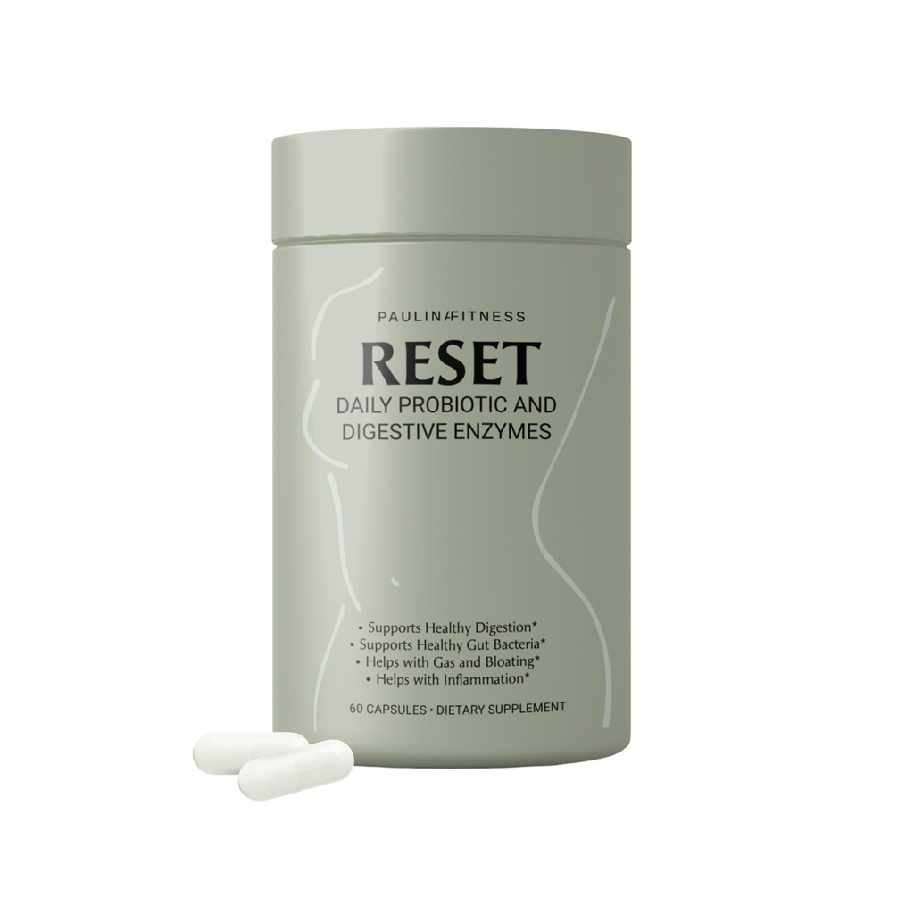 Tägliche probiotische + präbiotische Pflanzendigestive Enzyme zurücksetzen – Fortgeschrittene Gut-Reset für Frauen – Bloating Relief, Gewichtsmanagement, Verdauung, Gut Health – Vegan, Regal-Tisch – 60 Kapseln (30-Tage-Versorgung)