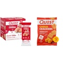 Quest Nutrition Frosted Cookies Twin Pack, Strawberry Cake, 1g Zucker, 10g Protein, 2g Net Carbs & Cheese Crackers, Cheddar Blast, High Protein, Low Carb, Made with Real Cheese, 12 Ct