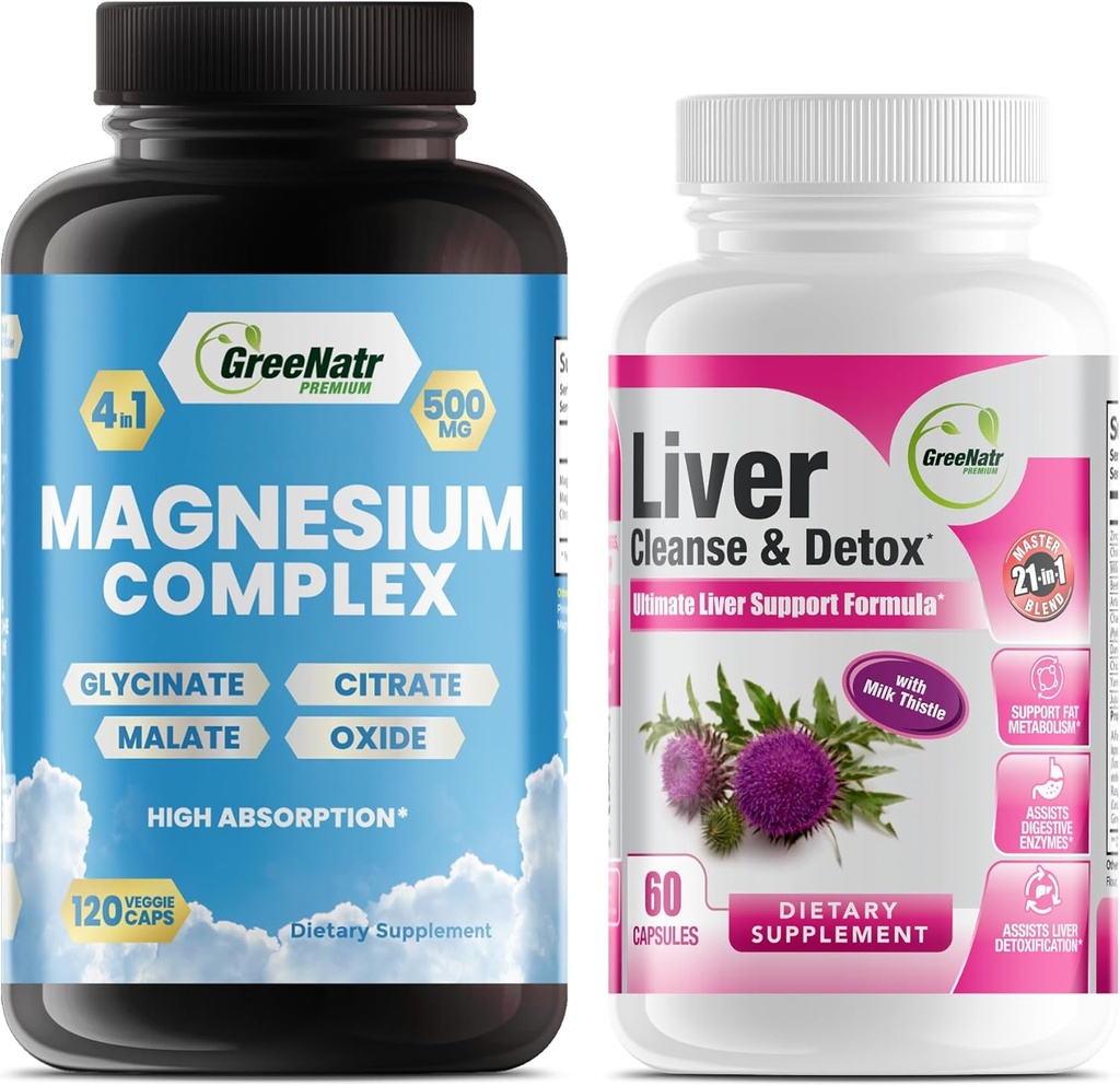 Liver Cleanse Detox & Repair Formula - Milk Thistle, Berberine, Ginger Plus Magnesium für bessere Schlaf- und Muskelfunktion