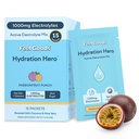 Feel Goods Hydration Hero, 1000mg Elektrolyte Pulver, Zuckerfrei, Magnesium, Bio Aloe Vera, L Theanine, Vitamin C & B12, Keto, Vegan, Elektrolyt-Packets, Passion Fruit Punch, 15 Count