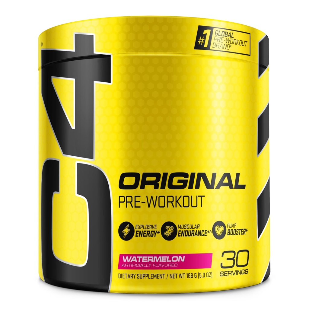 C4 Original Pre Workout Pulver Wassermelone Zucker Kostenlose Vorarbeit Energie Supplement für Männer & Frauen 150mg Koffein + Beta Alanine + Kreatin 30 Servierungen
