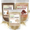 XPRS Nutra Mushroom Bundle - Lion's Mane, Chaga, Red Reishi Pilze - All Organic Mushroom Bundle (16 Unzen Jeder)