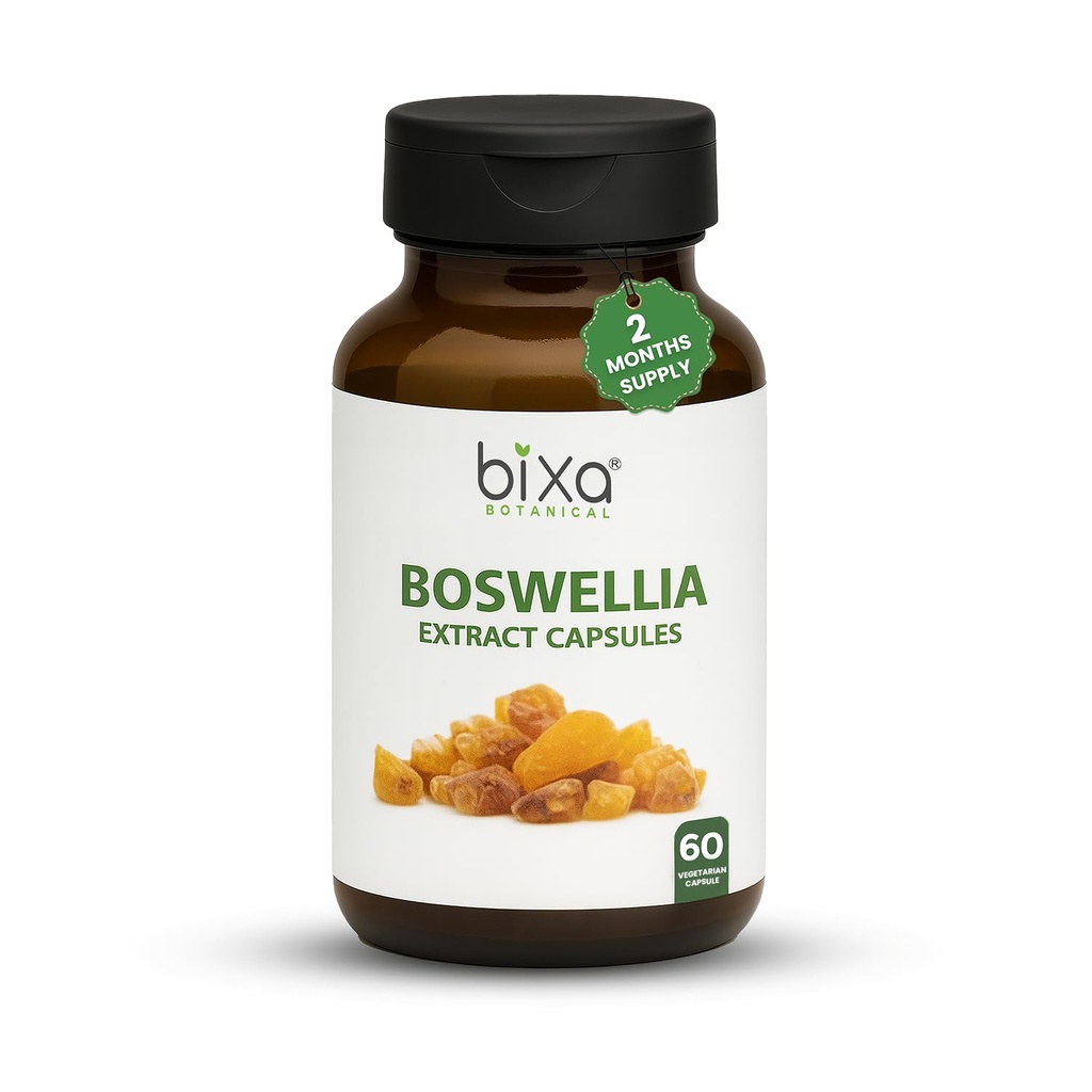 bixa BOTANICAL Boswellia Serrata Extrakt reine Premium-Qualität 65% Boswellic Säure | Ayurvedic natürliche Kräuterergänzung | (450 Mg 60 Veg Kapseln)