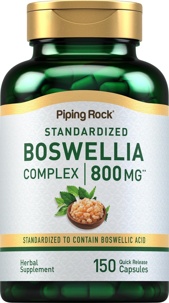 Piping Rock Boswellia Serrata Extrakt Ergänzung | 150 Kapseln | Boswellic Acid Complex | Non-GMO, Glutenfreie Formel