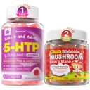 LILICARE Bundle: Pilz Lions Mane + Saffron + Algae Omega-3 Gummi + 5HTP Gummi für Kinder & Erwachsene