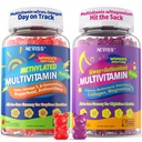NEVISS 52-in-1 Methyliertes Multivitamin für Damengummis mit Eisen, Omega-3, B6 B9 B12 für Tag | Magnesium Glycinat, Calcium, Kollagen für Nachterneuerung/Schlaf, Frauen 18 30 40 50 60 70+ AM täglich