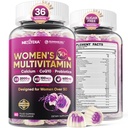 Multivitamin für Damen 50 Plus Gummie, Vegan Omega 3, Methylfolat, Calcium, D3 K2, CoQ10, Tägliches Vitamin A C E, methyliert B12, Biotin, B Complex, Zink - Knochen, Energie, Langlebigkeit - Zuckerfrei, 60Count