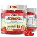 duwhot Liposomal Saffron Gummi für Kinder 4+, Saffron Ergänzungen w/Holy Basil, Rosemary, Magnesium Glycinate, Omega-3 &amp; mehr, Brain Focus Support Supplement, Vegan, Organic, Sugar Free, 120 Chewables