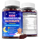 Kinder Magnesium Glycinate Gummie - Magnesium Glycinate Supplement 200mg mit L-Theanin Omega-3 Calcium Vitamin D3 & B12 für Kinder natürliche Zzz bei Bedtime & Gesamtgesundheit - Zuckerfrei & Non-GMO