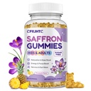 Safran-Gummien für Kinder & Erwachsene, 20-in-1 Safran-Ergänzungen mit 88,5mg Safran-Extrakt, B6, B12, C, D3, Magnesium for Calm, Focus, Nerve, Sugar Free, Vegan, Non-GMO - Ananas Flavor, 60 Zähler