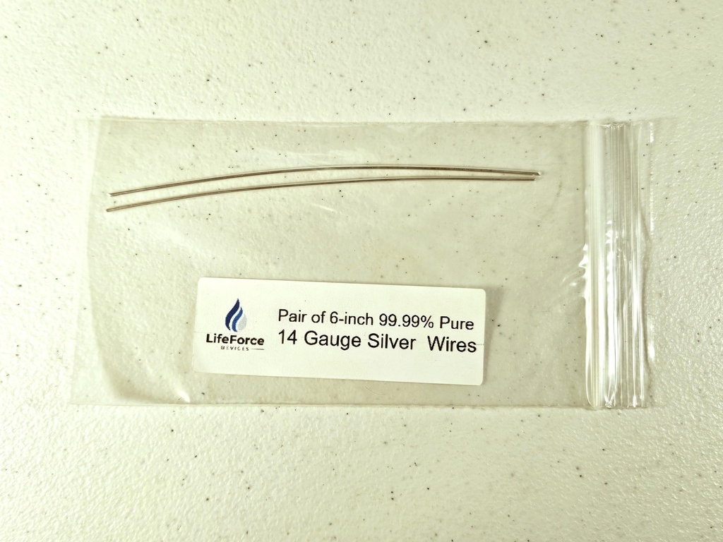 Pure Silver Generator Wires – 9999 Silber Elektroden – Pre-Cut 6-Zoll 14 Gauge Wires – Fits LifeForce Generators