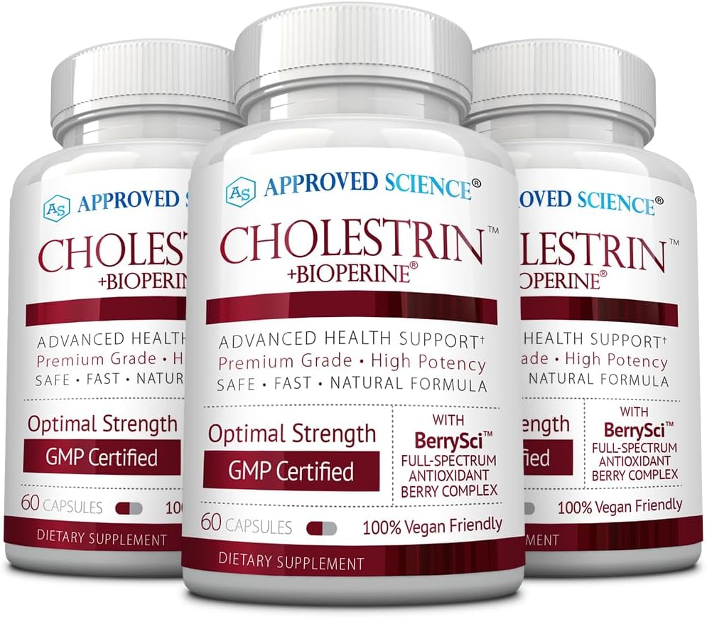 Genehmigte Wissenschaft Cholestrin - Lipid Level Support - Antioxidantien, Lecithin, Berberine HCL, Beeren, BioPerine - 60 Kapseln - Paket von 3