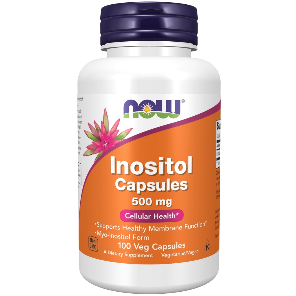 JETZT Ergänzungen, Inositol 500 mg, Gesunde Membranfunktion*, Zelluläre Gesundheit*, 100 Veg Kapseln