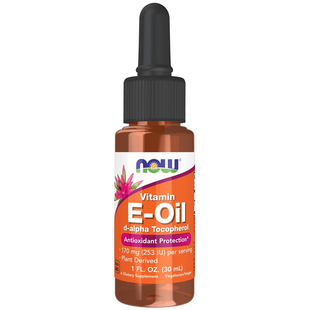 JETZT Nahrungsergänzungsmittel, natürliche Vitamin E-Ölflüssigkeit (D-Alpha Tocopherol), Antioxidantienschutz*, 1-Ounce
