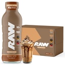 RAW Ready-to-Drink Protein Shake, Mocha Latte - RTD Protein Drinks mit Grass-Fed Whey Protein Isolate für Post-Workout - Zero-Sugar & Gluten-Free Meal Replacement Drink & Breakfast Shake, 12 Fl Oz