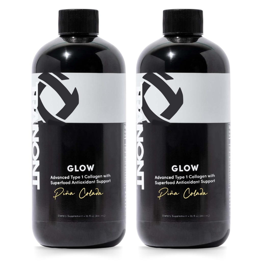 Tranont Glow Liquid Collagen für Frauen | Multi Collagen Peptide mit Hyaluronsäure & Biotin | Haar, Haut & Nail Unterstützung | hydrolysierte Collagen Shot | Piña Colada | 30 fl oz