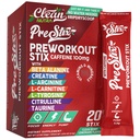 Clean Nutraceuticals Pre Workout Powder Energy Sticks - Caffeine 100mg, Energy Drink Mix, Creatine Monohydrate, Beta Alanine, L-Citrulline, L-Tyrosin, L-Carnitin, Elektrolyt Hydration Packets 20 Ct