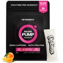 OxyEnergy Pre Workout Powder -Orange, Non Stim 130mg Low Caffeine, On-The-Go Pakete mit Beta Alanine, Kreatin Monohydrate & Taurine für empfindliche Benutzer, Frauen, Abend-Workouts - 30 Servierungen