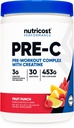Nutricost Pre-C Pre-Workout-Komplex mit Kreatin (Fruit Punch | 30 Servierungen) Pulver - Boost Fintess Routinen, 453g