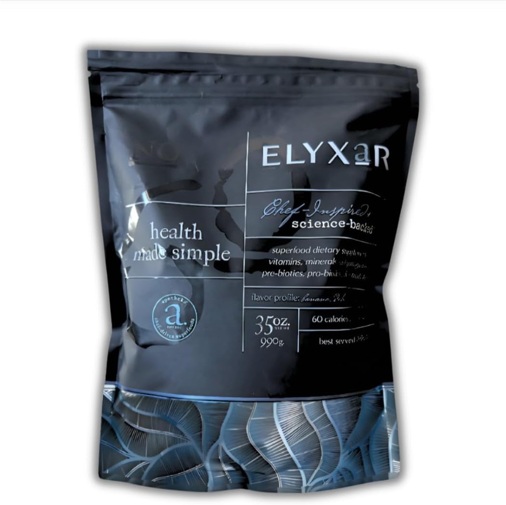 ELYXaR Daily Superfood Complex - Supplement Powder - 60+ Vitamine, Mineralstoffe, Ganznahrung-Sourced Zutaten, Stress-Adaptogene, Pro & Prebiotics, Verdauungsenzyme, & Elektrolyte - 30 Portionen