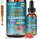 Liposomale Lymphdrainage & Leberreinigung Tropfen, 23-in-1 mit Echinacea, NAC, TUDCA, L-Glutathion, Klette für Lymphe, Leberentgiftung & Reparatur, Immununterstützung, Himbeergeschmack, 2 fl oz Supplement