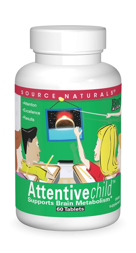 Quelle Naturals Attentives Kind - Gesunde kognitive Nährstoffe für aktive Kinder - Verbesserte Fokussierung mit DMAE, Magnesium, Zink & Traubensaft Extrakt - 60 Tabletten