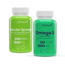 LongLifeNutri Vascular Synergy Diosmin Hesperidin Complex 1300 mg & Omega-3 Fischöl 1000 mg Bundle – 240 Veg Kapseln + 120 Softgels, 4-Monat-Versorgung, Lab Tested, Made in USA