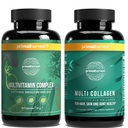 Primal Harvest Multivitamin & Collagen Ergänzungen für Frauen und Männer Multi Vitamin Kapseln und Collagen Peptide Pillen Bundle