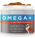 PawMedica Omega 3 für Hunde, Hunde Skin und Mantel Ergänzung mit Fischöl Liebe hilft mit Hund trockene Haut, Omega 3 6 9 Vitamin Chews für Hundeallergiker