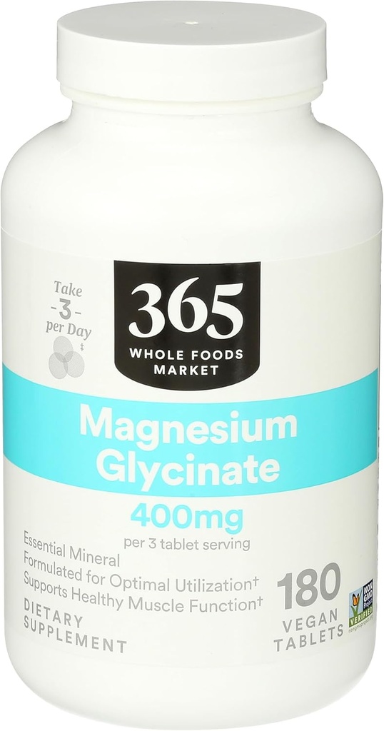 365 von Whole Foods Market, Magnesium Glycinate 400 MG, 180 Count
