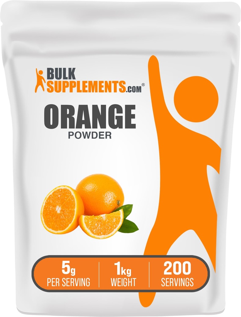 BulkSupplements.com Orange Powder - Orange Fruit Powder, Nutrient-Rich Flavoring - Gluten Free, 5g per Serving, 1kg (2.2 lbs) (Pack of 1)