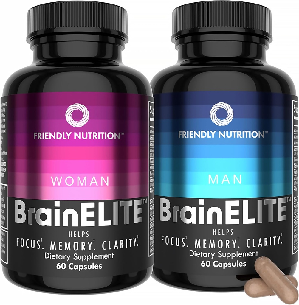 Nootropic Brain Ergänzungen für Memory, Focus & Clarity - Advanced Brain Booster Kapseln für Männer und Frauen mit Choline, DMAE, Phosphatidylserine und Bacopa (60Ct 2pack)