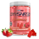 EHP Labs OxyShred Gummies - Pre Workout Gummis & Energy Chews mit 100mg Koffein, L-Carnitin für Thermo & Metabolic-Unterstützung, All Natural Energy Boost - Erdbeeren Flavor – 60 Servierungen