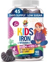 SUNNY SAM Eisengummis für Kinder & Jugendliche - 10mg Eisen Vitamine mit Vitamin C - Low-Sugar Kaugummi-Ergänzung für Immununterstützung, unterstützt Red Blood Cell Production für Kinder & Jugendliche Mädchen