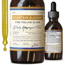 RAW Forest Foods Mountain Alchemy Pine Pollen Elixir Tincture – 1:2 True Dual–Stage Extraction – Daily Adaptogenic and Tonic Support – Single Origin – Men and Women – 2 Fl Ounce Bottle