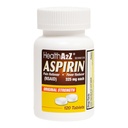 HealthA2Z® Aspirin 325mg, Uncoated Tablets, Original Strength, Pain Reliever, Fever Reducer, DYE Free (120 Counts)