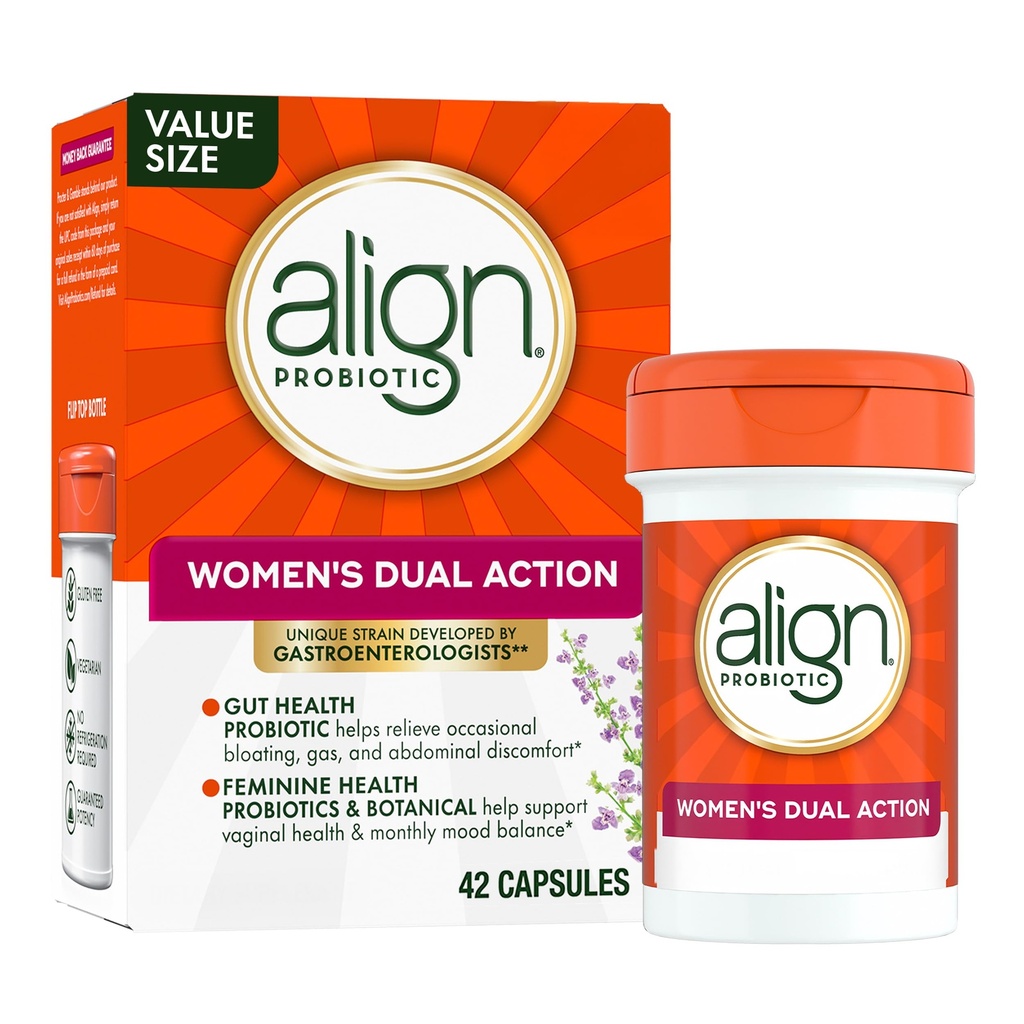 Align Probiotic, Frauen Dual Action, Vaginal Probiotika für Frauen, Frauen Probiotika für Vaginal Health Support, mit Probiotika für Verdauungsgesundheit, 42 Probiotische Kapseln