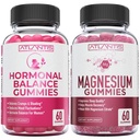 Hormonal Balance & Magnesium Gummis für Muskelkrämpfe, PMS Gummis Alleviate Bloating & Mood Swings, Magnesium hilft Cramps zu verhindern & fördert Muskelrückgewinnung - 60 Vegan Gummis pro Flasche