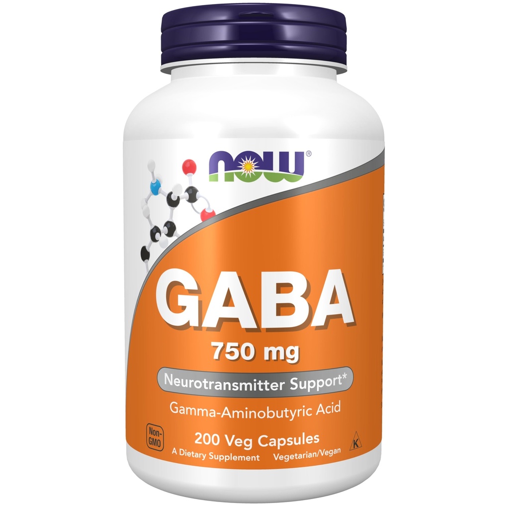 JETZT Nahrungsergänzungsmittel, GABA (Gamma-Aminobuttersäure) 750mg, Neurotransmitter-Unterstützung*, 200 Veg Kapseln
