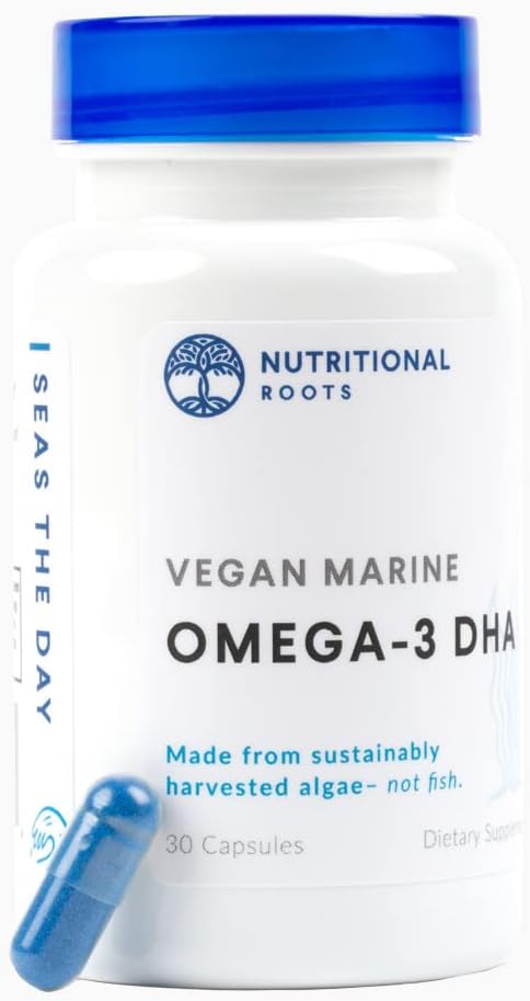 Omega 3 Algae DHA Vegan - Omega 3 DHA-Ergänzung, Pflanzenbasierte Omega-3 Mischung aus Bio-Algen, Bio-Chia, und Bio-Flüssigkeit gesehen Dritte Partei getestet, Doctor's Choice,1 Monat Versorgung, 30 Kapseln