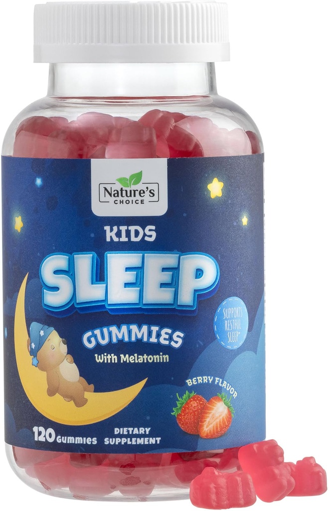 Kids Melatonin Gummies - 2mg Melatonin Per Serving - Best Children's Melatonin Gummy for Restful Sleep - Kids Chewable Sleep Supplement - Natural Tasty Berry Flavor - Non-GMO Vegan - 120 Gummies
