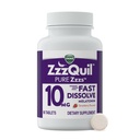 ZzzQuil Pure Zzzs Melatonin, Melatonin 10mg, Schlafmittelzusatz, Schlafmittel für Erwachsene, Erdbeeren aromatisiert, 90 Melatonin-Tabletten schnell auflösen
