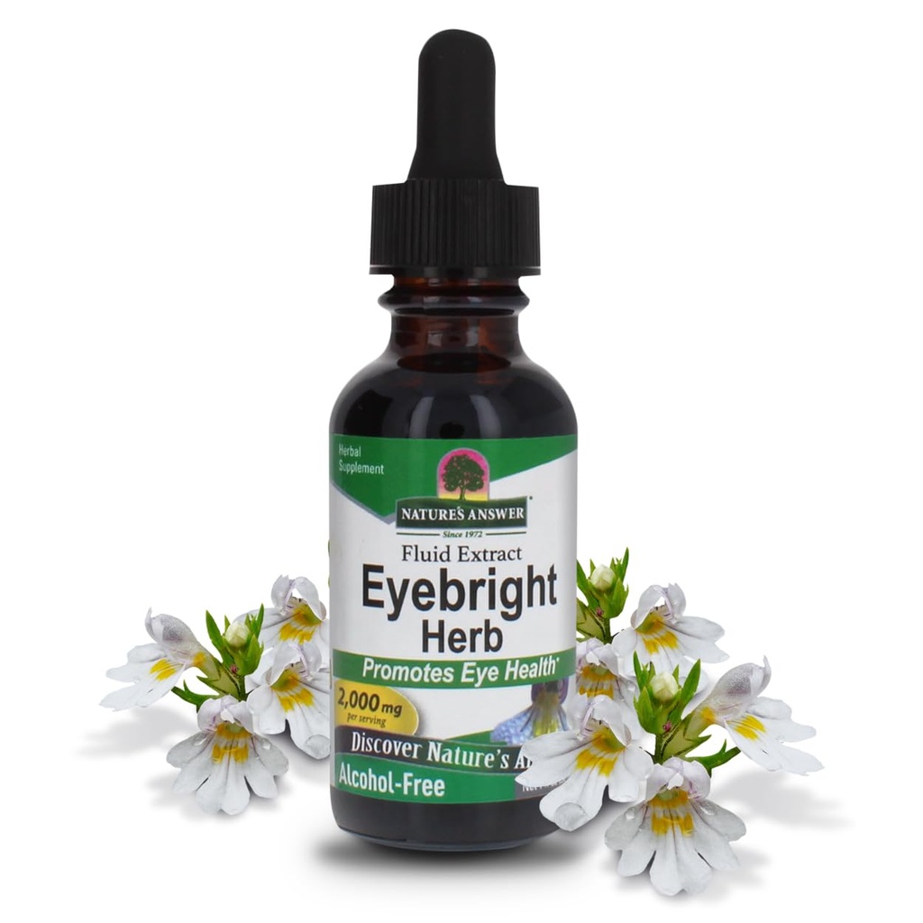Nature's Answer Eyebright Herb | Unterstützt gesunde Augen & Vision | Non-GMO | Alkoholfrei, Glutenfrei, Kosher Zertifiziert, Vegan und keine Konservierungsstoffe 1oz