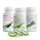 AloeCure Organic Aloe Vera Capsules Pack - 3 Stück - VeraFlex, Aloe Vera Kapseln, Probiotics + Enzyme