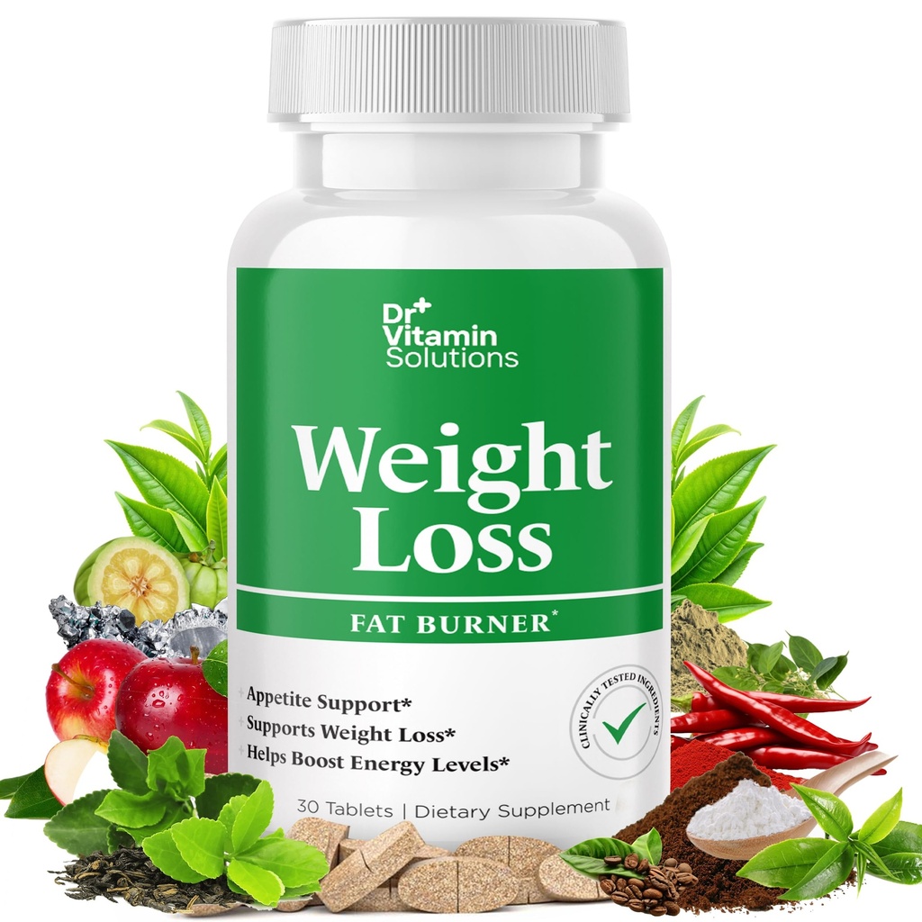 Fat Burner for Women & Men, Weight Loss & Appetite Suppressant Diet Pills, Thermogenic Metabolism Booster with Green Tea, Garcinia Cambogia, Chromium - Natural, Non-GMO - 30 Day Supply, Dr Vitamin